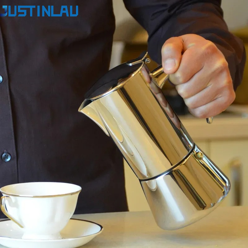 Outdoor Hunting Kitchen - JUSTINLAU Moka Pots 200ml/300ml Coffee Pot