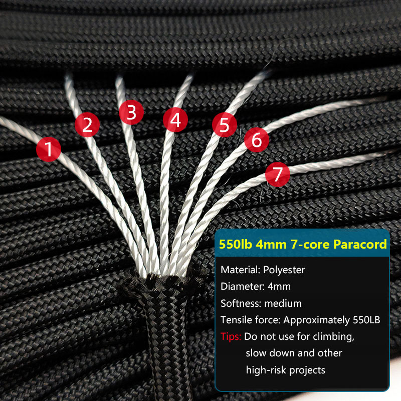 4 Size Dia.4mm 7 Stand Cores P - Paracord Survival Bracelet recension och pris