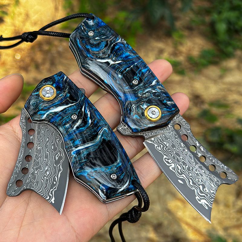 Handmade Damascus Steel Pocket - Hunting Camp Outdoor Kitchen recension och pris