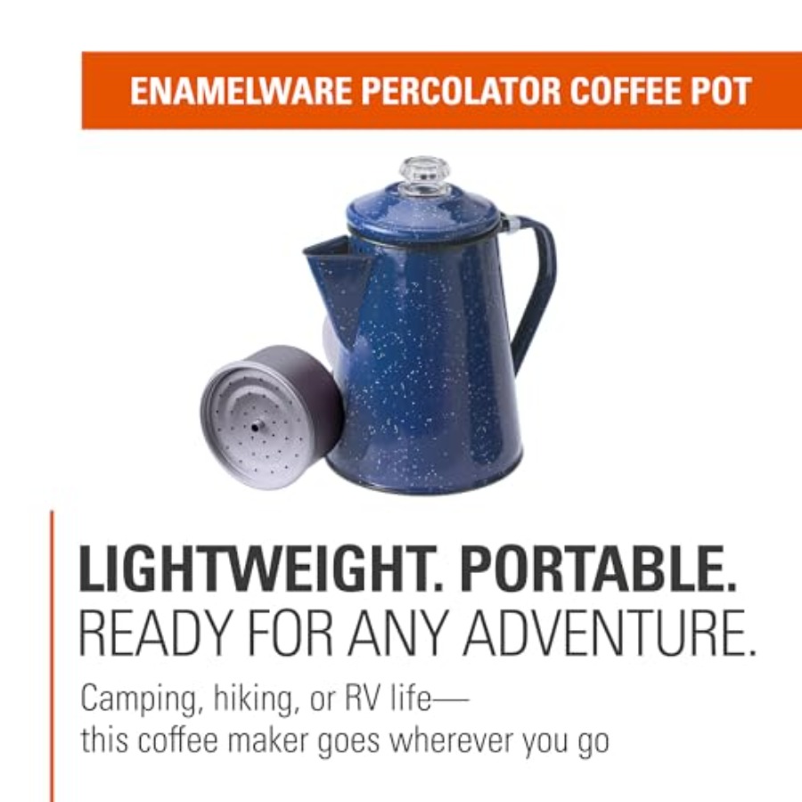 Percolator Coffee Pot Enamelwa - Hunting Camp Outdoor Kitchen recension och pris