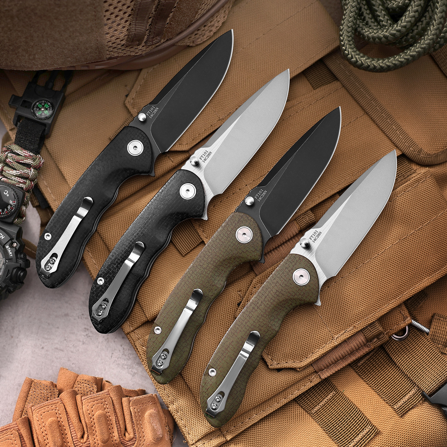 FREETIGER New Folding Knife wi - Hunting Camp Outdoor Kitchen recension och pris