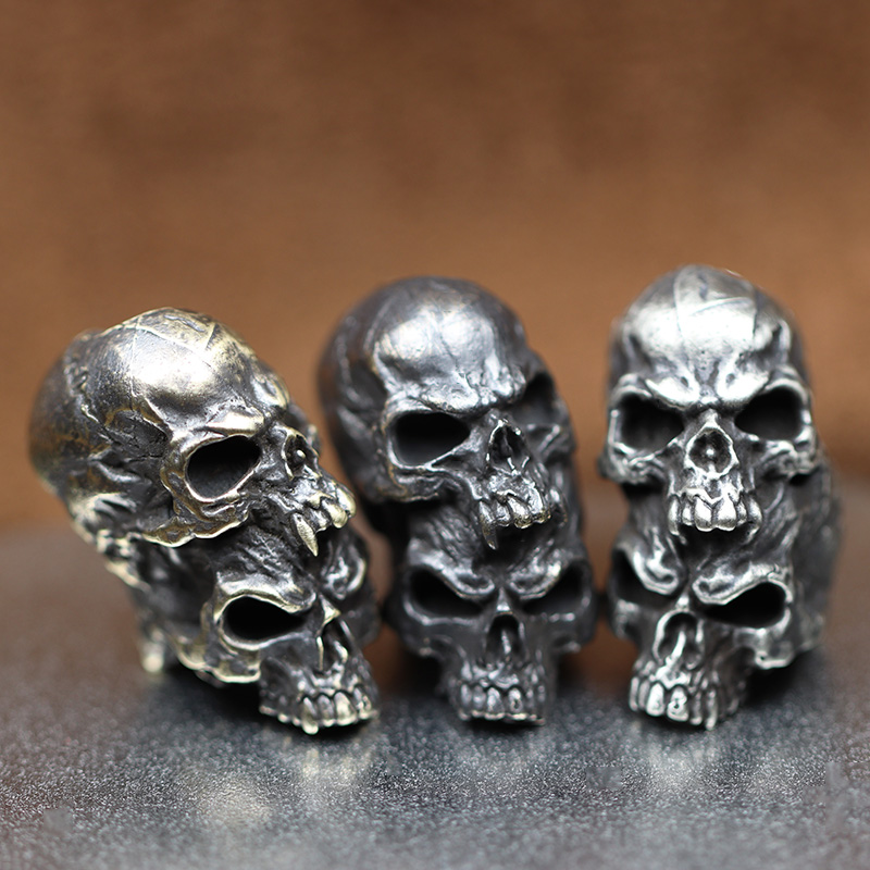 Double Layer Skull Head Brass  - Paracord Survival Bracelet recension och pris