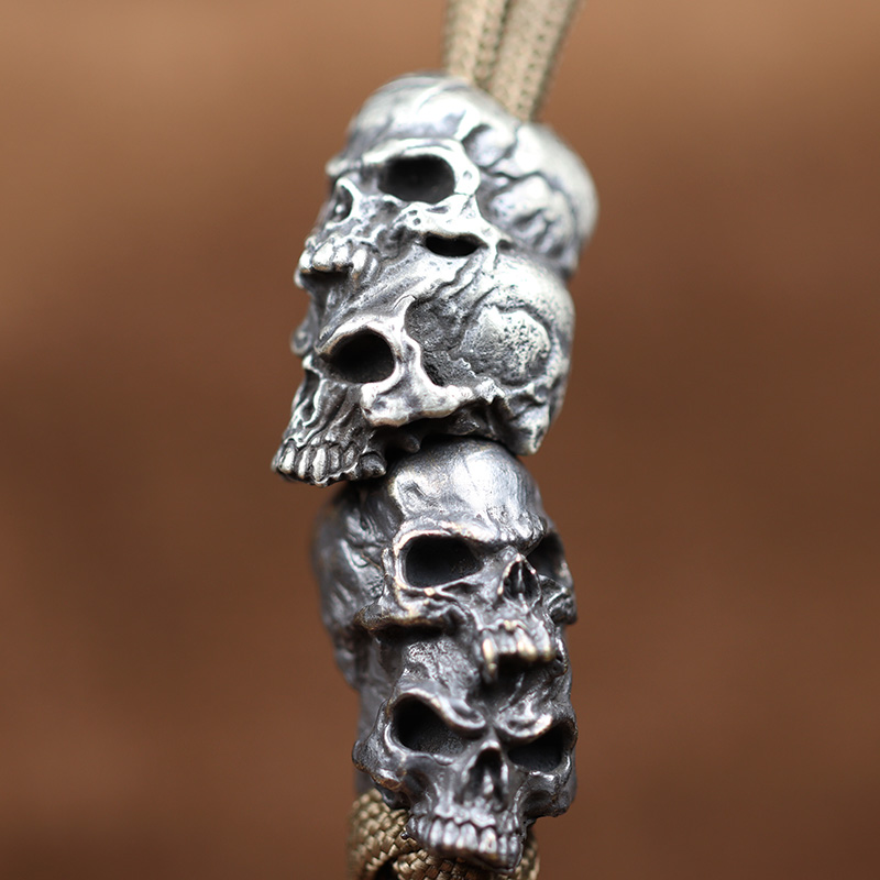 Double Layer Skull Head Brass  - Paracord Survival Bracelet recension och pris