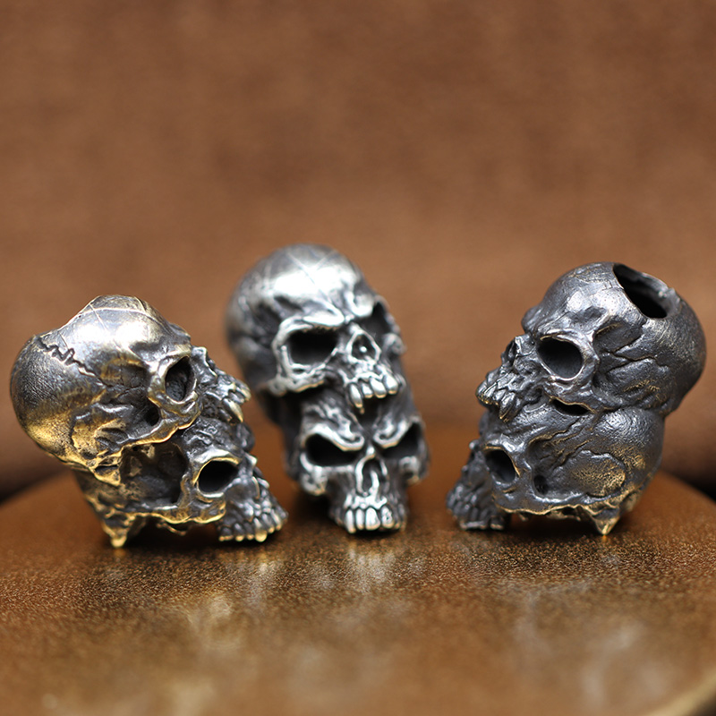 Double Layer Skull Head Brass  - Paracord Survival Bracelet recension och pris