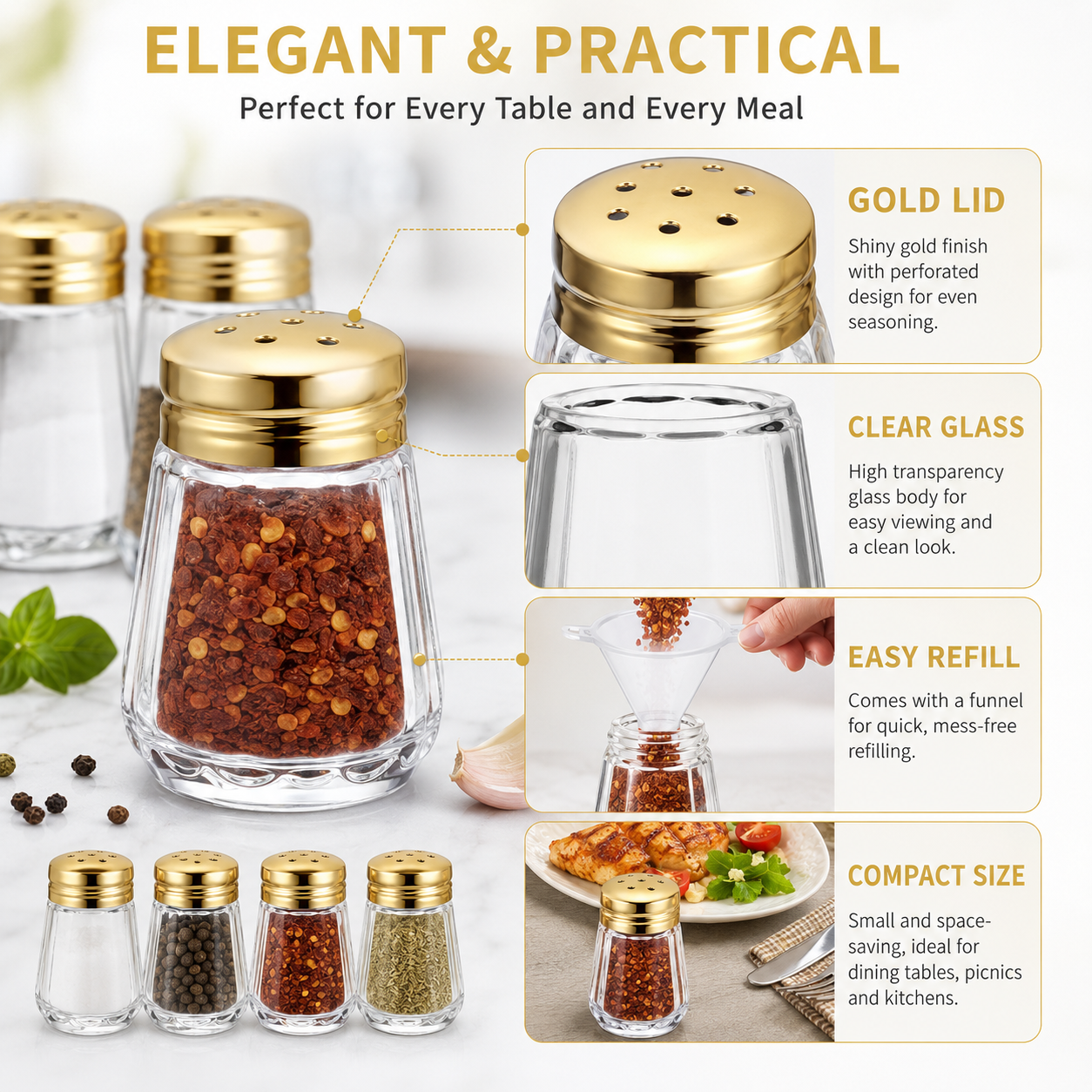 Small Salt & Pepper Shakers Cl - Outdoor Hunting Kitchen recension och pris